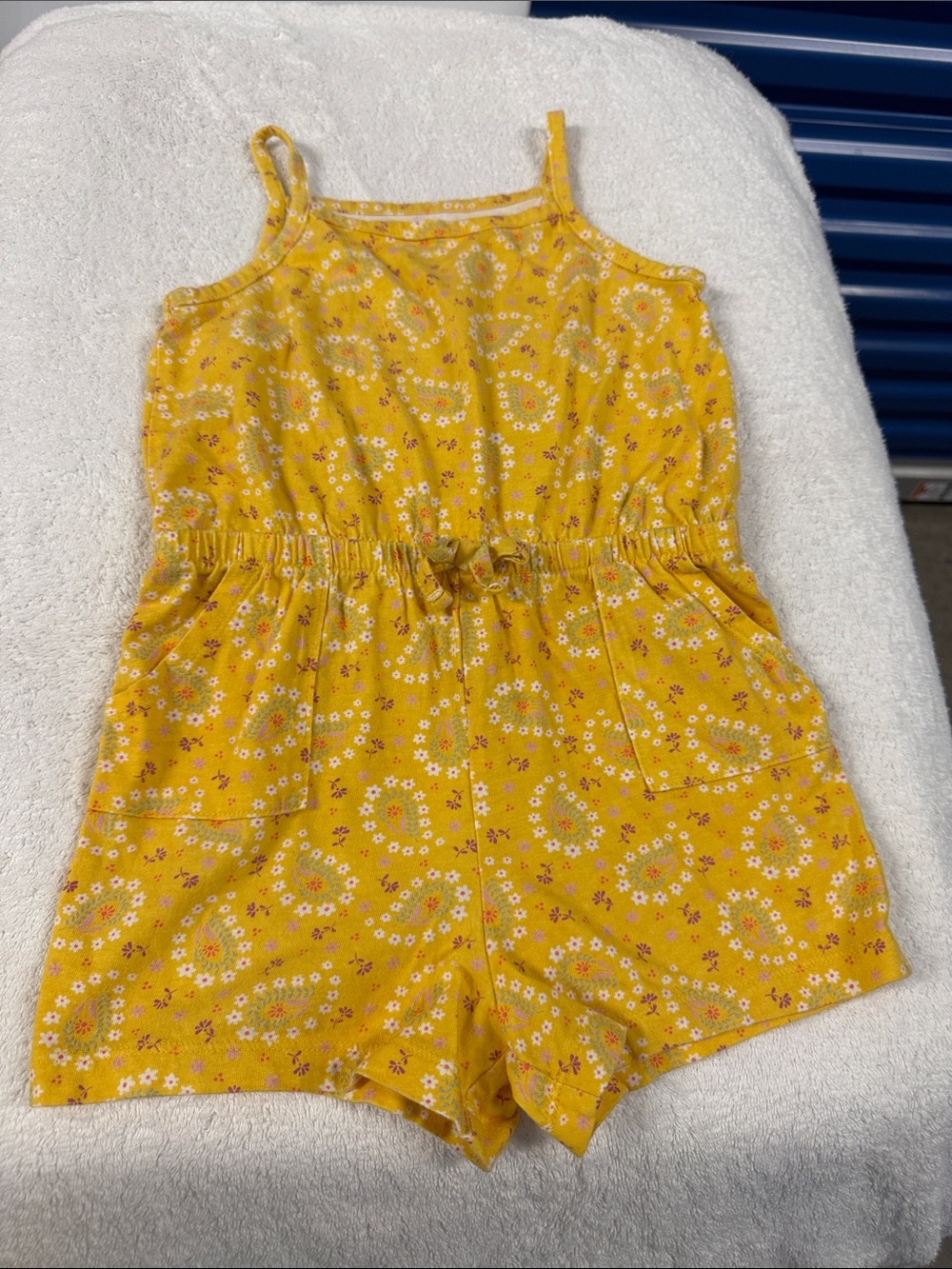 wonder nation Yellow Floral Spaghetti-Strap Romper